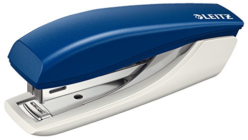 Leitz Mini-Heftgerät, Für 10 Blatt, Ergonomische Form, Blau, NeXXt-Serie, 55170095 von Leitz