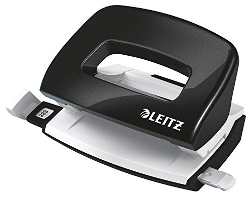 Leitz Mini Locher aus Metall, kleiner Locher für 10 Blatt, Metall, Anschlagschiene mit Formatangaben, Ergonomisches Design, schwarz, WOW-Serie, 50601095 Leitz Mini Locher aus Metall, kleiner Locher für 10 Blatt, Metall, Anschlagschiene mit Formatangaben, Ergonomisches Design, schwarz, WOW-Serie, 50601095 von Leitz