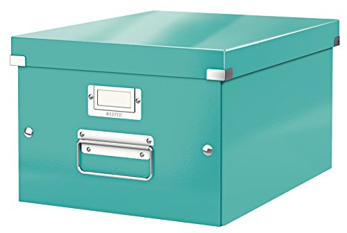 Leitz Mittelgroße Aufbewahrungs- und Transportbox, Eisblau, Mit Deckel, Für A4, Click & Store, 60440051 von Leitz