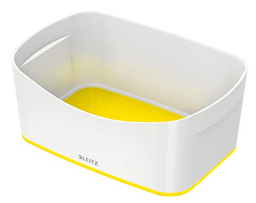 Leitz MyBox Aufbewahrungsschale, perlweiß /gelb, Wasserabweisend, WOW, 52571016 Groß von Leitz
