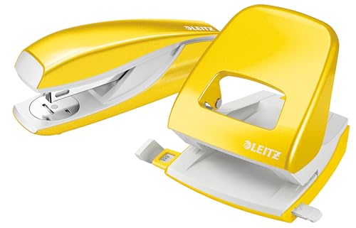 Leitz NeXXt Locher und Heftgerät Set für bis zu 30 Blatt, Inkl. Heftklammern, Gelb, WOW, 50951016 Leitz NeXXt Locher und Heftgerät Set für bis zu 30 Blatt, Inkl. Heftklammern, Gelb, WOW, 50951016 von Leitz