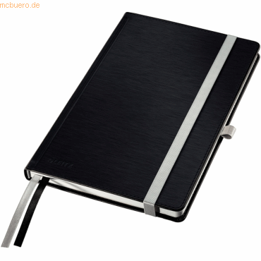 Leitz Notizbuch Style fester Einband A5 blanko 80 Blatt satin schwarz von Leitz