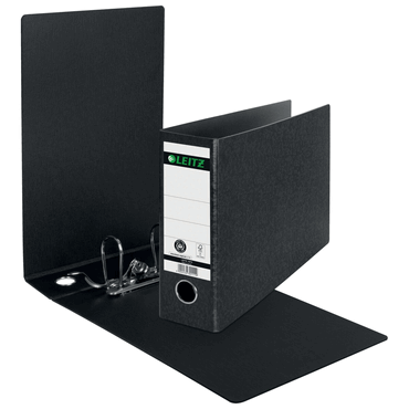 4 x Leitz Ordner A4 quer 77mm Hartpappe schwarz 4 x Leitz Ordner A4 quer 77mm Hartpappe schwarz von Leitz