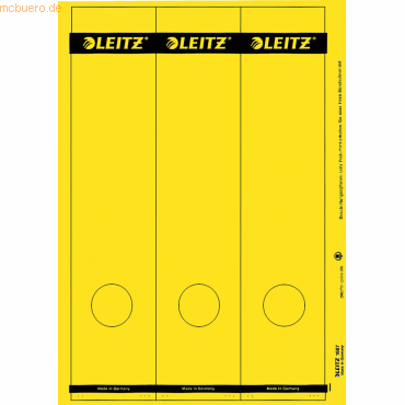 Leitz Ordnerrückenschilder 61.5x285mm auf A4 selbstklebend VE=75 gelb Leitz Ordnerrückenschilder 61.5x285mm auf A4 selbstklebend VE=75 gelb von Leitz