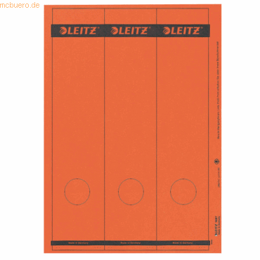 Leitz Ordnerrückenschilder 61.5x285mm auf A4 selbstklebend VE=75 rot von Leitz