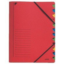 Leitz Ordnungsmappe, 12 F„cher, Colorspankarton, rot Leitz Ordnungsmappe, 12 F„cher, Colorspankarton, rot von Leitz