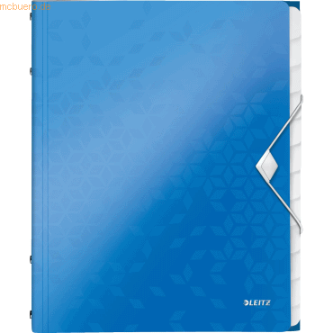 4 x Leitz Ordnungsmappe Wow A4 12-teilig blau metallic von Leitz