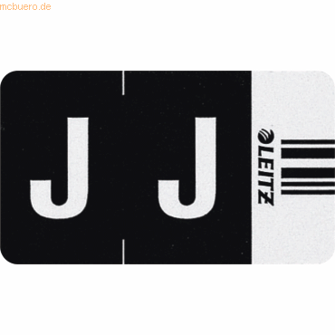 Leitz Orgacolor Buchstabensignal J VE=250 Stück schwarz von Leitz