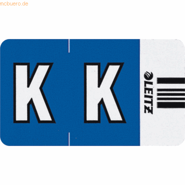 Leitz Orgacolor Buchstabensignal K VE=250 Stück dunkelblau Leitz Orgacolor Buchstabensignal K VE=250 Stück dunkelblau von Leitz