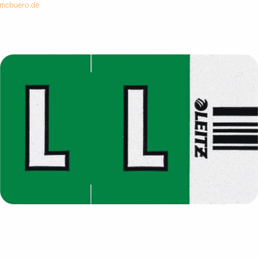 Leitz Orgacolor Buchstabensignal L VE=250 Stück dunkelgrün von Leitz