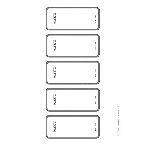 Leitz PC-beschriftbare Rückenschilder selbstklebend für Leitz Qualitäts-Ordner 180°, 50 Stück, 46 x 111 mm, Papier, 16920085 von Leitz