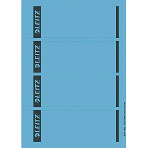 Leitz PC-beschriftbare Rückenschilder selbstklebend für Standard- und Hartpappe-Ordner, 100 Stück, Kurzes und breites Format, 62 x 192 mm, Papier, blau, 16852035 von Leitz