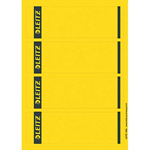 Leitz PC-beschriftbare Rückenschilder selbstklebend für Standard- und Hartpappe-Ordner, 100 Stück, Kurzes und breites Format, 62 x 192 mm, Papier, gelb, 16852015 Leitz PC-beschriftbare Rückenschilder selbstklebend für Standard- und Hartpappe-Ordner, 100 Stück, Kurzes und breites Format, 62 x 192 mm, Papier, gelb, 16852015 von Leitz