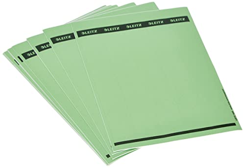 Leitz PC-beschriftbare Rückenschilder selbstklebend für Standard- und Hartpappe-Ordner, 125 Stück, Langes und schmales Format, 39 x 285 mm, Papier, grün, 16880055 von Leitz