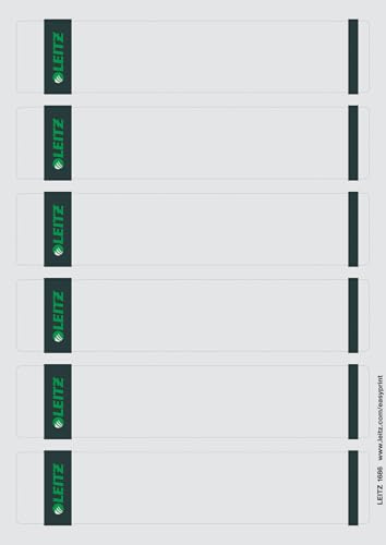 Leitz PC-beschriftbare Rückenschilder selbstklebend für Standard- und Hartpappe-Ordner, 150 Stück, Kurzes und schmales Format, 39 x 192 mm, Papier, grau, 16862085 von Leitz