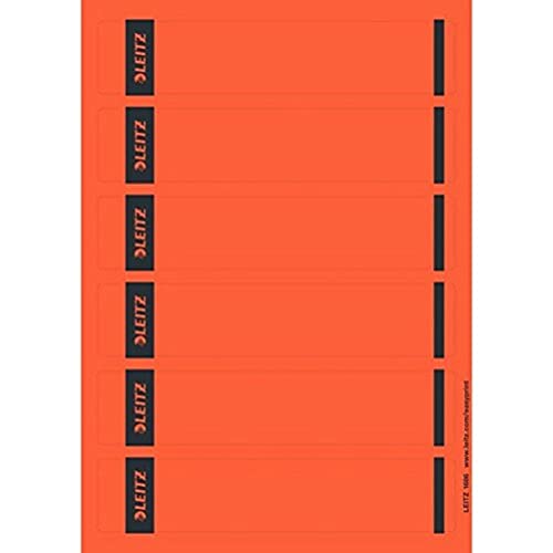 Leitz PC-beschriftbare Rückenschilder selbstklebend für Standard- und Hartpappe-Ordner, 150 Stück, Kurzes und schmales Format, 39 x 192 mm, Papier, rot, 16862025 von Leitz