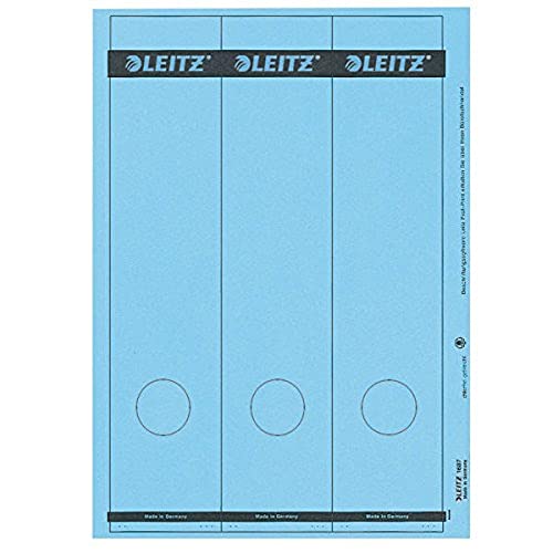 Leitz PC-beschriftbare Rückenschilder selbstklebend für Standard- und Hartpappe-Ordner, 75 Stück, Langes und breites Format, 62 x 285 mm, Papier, blau, 16870035 Leitz PC-beschriftbare Rückenschilder selbstklebend für Standard- und Hartpappe-Ordner, 75 Stück, Langes und breites Format, 62 x 285 mm, Papier, blau, 16870035 von Leitz