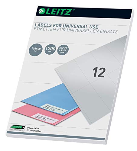 Leitz PC-beschriftbare Universal Etiketten 105 x 48 mm, Weiß, 61760001 Leitz PC-beschriftbare Universal Etiketten 105 x 48 mm, Weiß, 61760001 von Leitz
