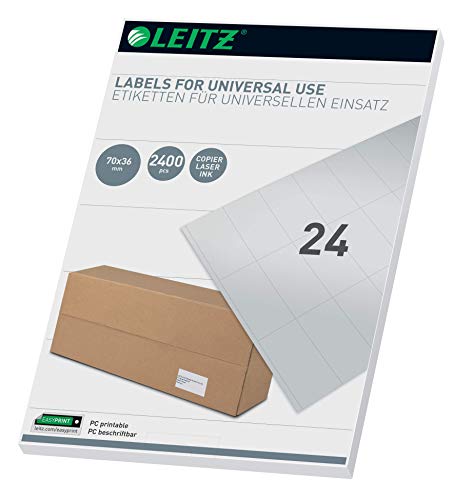 Leitz PC-beschriftbare Universal Etiketten 70 x 36 mm, Weiß, 61790001 von Leitz