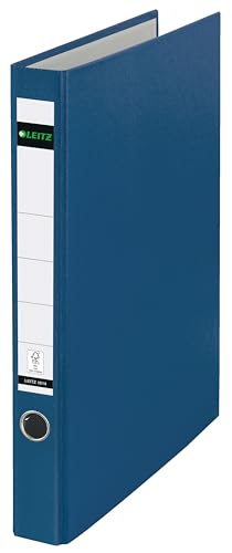 Leitz Plastik-Ringordner ohne Schlitze A4, Blau, 3,5 cm Rückenbreite, PP-laminierter Einband, 10140035 von Leitz