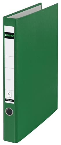 Leitz Plastik-Ringordner ohne Schlitze A4, Grün, 3,5 cm Rückenbreite, PP-laminierter Einband, 10140055 von Leitz