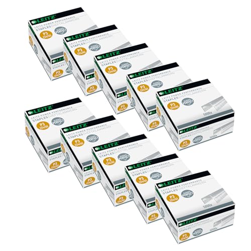 Leitz Power Performance P3 Heftklammern, 24 x 6 mm, 10er Pack à 5000 Stück, verzinktes Metall, 54990000 Leitz Power Performance P3 Heftklammern, 24 x 6 mm, 10er Pack à 5000 Stück, verzinktes Metall, 54990000 von Leitz