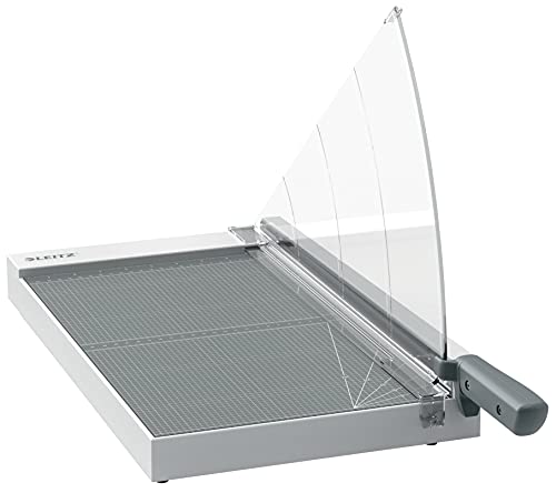 Leitz Precision Home Office Hebelschneider A3, bis zu 10 Blatt, Papierschneidemaschine mit 457 mm Schnittlänge, Präzisionsstahlklinge, Ausrichthilfe mit Kantenbeleuchtung, Klingenschutz, 90200000 von Leitz