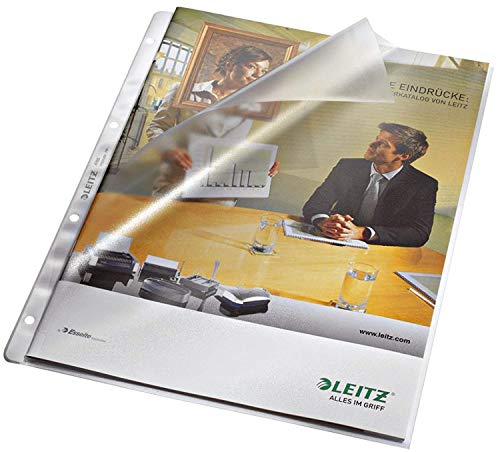 Leitz Prospekthüllen A4 farblosÖffnung oben+links PP,90my 200er Pack von Leitz