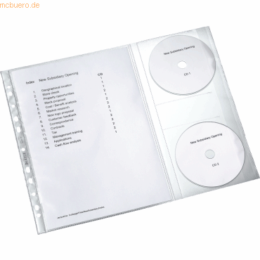 Leitz Prospekthüllen A4 mit CD-Klappe glasklar VE=5 Stück von Leitz