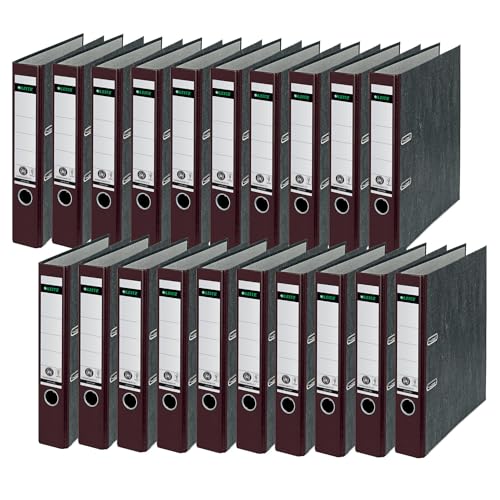 Leitz Qualitäts-Ordner, 20er Pack, das Original, DIN A4 Aktenordner schmal, 5 cm breit, Wolkenmarmor-Papier, Recycling-Ordner, Blauer Engel, Mit 180° Mechanik, Höchste Stabilität, Braun, 10505075 Leitz Qualitäts-Ordner, 20er Pack, das Original, DIN A4 Aktenordner schmal, 5 cm breit, Wolkenmarmor-Papier, Recycling-Ordner, Blauer Engel, Mit 180° Mechanik, Höchste Stabilität, Braun, 10505075 von Leitz