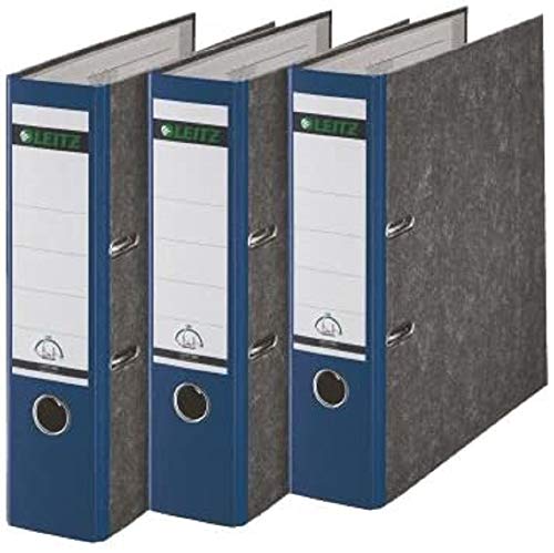 Leitz Qualitäts-Ordner, 3er-Pack, Wolkenmarmor-Papier, A4, 8 cm Rückenbreite, Blau, 310305035 Leitz Qualitäts-Ordner, 3er-Pack, Wolkenmarmor-Papier, A4, 8 cm Rückenbreite, Blau, 310305035 von Leitz