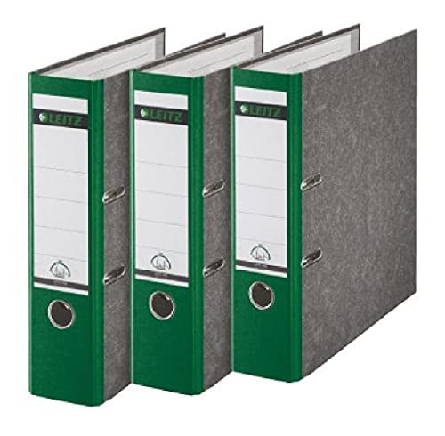 Leitz Qualitäts-Ordner, 3er-Pack, Wolkenmarmor-Papier, A4, 8 cm Rückenbreite, Grün, 310305055 Leitz Qualitäts-Ordner, 3er-Pack, Wolkenmarmor-Papier, A4, 8 cm Rückenbreite, Grün, 310305055 von Leitz