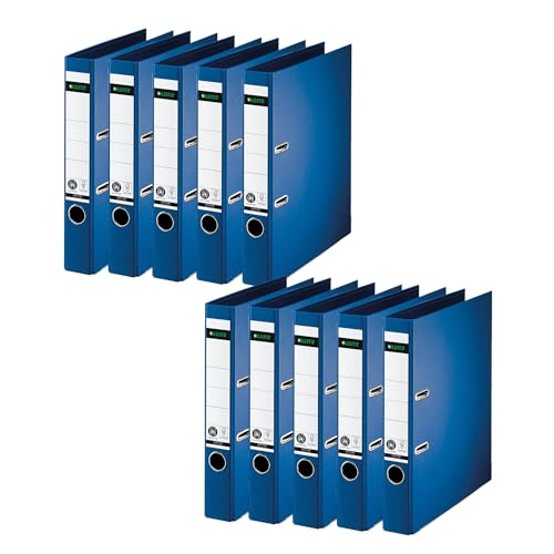 Leitz Qualitäts-Ordner 180°, 10er Pack, A4, Schmal, 5,2 Rückenbreite, Spezialpapierkaschierung In Leinenprägung, Blauer Engel, Blau, 10080068 Leitz Qualitäts-Ordner 180°, 10er Pack, A4, Schmal, 5,2 Rückenbreite, Spezialpapierkaschierung In Leinenprägung, Blauer Engel, Blau, 10080068 von Leitz