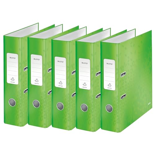 Leitz Qualitäts-Ordner 180°, 5er Pack, A4, 8 cm Rückenbreite, laminierte Graupappe, Grün, WOW Serie, 10054054 Leitz Qualitäts-Ordner 180°, 5er Pack, A4, 8 cm Rückenbreite, laminierte Graupappe, Grün, WOW Serie, 10054054 von Leitz
