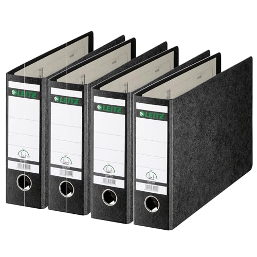 Leitz Qualitäts-Ordner 180° A4 quer, 4er Pack, Schwarz, 80 mm Rücken, A4-Querformat, Einband aus Hartpappe, 10740000 Leitz Qualitäts-Ordner 180° A4 quer, 4er Pack, Schwarz, 80 mm Rücken, A4-Querformat, Einband aus Hartpappe, 10740000 von Leitz