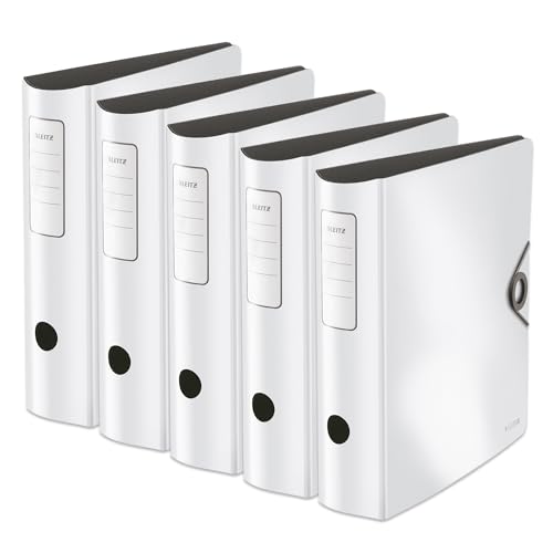 Leitz Qualitäts-Ordner 180° Active Solid, 5er Pack, A4, Breit, Abgerundeter Rücken, 8,2 cm breit, Gummibandverschluss, Leichtes Polyfoam, Plastik-Ordner, Weiß, 10471001 Leitz Qualitäts-Ordner 180° Active Solid, 5er Pack, A4, Breit, Abgerundeter Rücken, 8,2 cm breit, Gummibandverschluss, Leichtes Polyfoam, Plastik-Ordner, Weiß, 10471001 von Leitz
