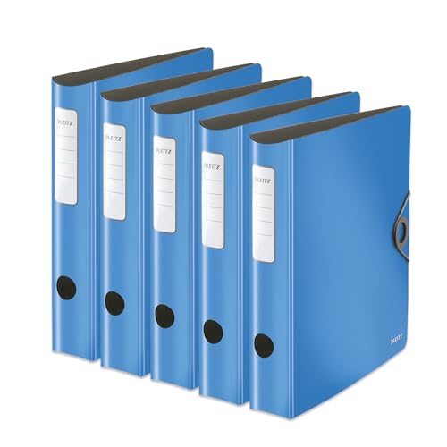 Leitz Qualitäts-Ordner 180° Active Solid, 5er Pack, A4, Schmal, Abgerundeter Rücken, 6,5 cm breit, Gummibandverschluss, Leichtes Polyfoam, Plastik-Ordner, Hellblau, 10481030 Leitz Qualitäts-Ordner 180° Active Solid, 5er Pack, A4, Schmal, Abgerundeter Rücken, 6,5 cm breit, Gummibandverschluss, Leichtes Polyfoam, Plastik-Ordner, Hellblau, 10481030 von Leitz