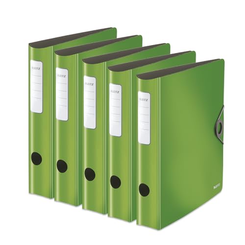 Leitz Qualitäts-Ordner 180° Active Solid, 5er Pack, A4, Schmal, Abgerundeter Rücken, 6,5 cm breit, Gummibandverschluss, Leichtes Polyfoam, Plastik-Ordner, Hellgrün, 10481050 Leitz Qualitäts-Ordner 180° Active Solid, 5er Pack, A4, Schmal, Abgerundeter Rücken, 6,5 cm breit, Gummibandverschluss, Leichtes Polyfoam, Plastik-Ordner, Hellgrün, 10481050 von Leitz
