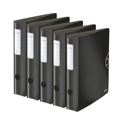 Leitz Qualitäts-Ordner 180° Active Solid, 5er Pack, A4, Schmal, Abgerundeter Rücken, 6,5 cm breit, Gummibandverschluss, Leichtes Polyfoam, Plastik-Ordner, Schwarz, 10481095 Leitz Qualitäts-Ordner 180° Active Solid, 5er Pack, A4, Schmal, Abgerundeter Rücken, 6,5 cm breit, Gummibandverschluss, Leichtes Polyfoam, Plastik-Ordner, Schwarz, 10481095 von Leitz