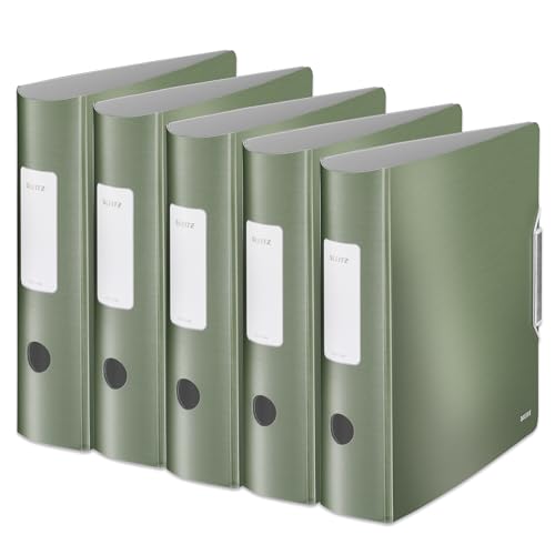 Leitz Qualitäts-Ordner 180° Active Style, 5er Pack, A4, Seladon Grün, Abgerundeter Rücken mit 8,2 cm Rückenbreite, Gummibandverschluss, Leichtes Polyfoam, 11080053 Leitz Qualitäts-Ordner 180° Active Style, 5er Pack, A4, Seladon Grün, Abgerundeter Rücken mit 8,2 cm Rückenbreite, Gummibandverschluss, Leichtes Polyfoam, 11080053 von Leitz
