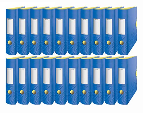 Leitz Qualitäts-Ordner 180° Active Urban Chic, A4, Abgerundeter Rücken mit 82 cm Breite, Gummibandverschluss, Leichtes Polyfoam (Blau, 20 Ordner / 82mm) von Leitz