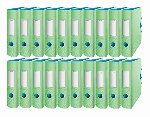 Leitz Qualitäts-Ordner 180° Active Urban Chic, A4, abgerundeter Rücken mit 82 cm Breite, Gummizugverschluss, leichter Polyfoam (grün, 20 Ordner/82 mm) von Leitz