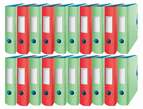 Leitz Qualitäts-Ordner 180° Active Urban Chic, A4, abgerundeter Rücken mit 82 cm Breite, Gummizugverschluss, leichter Polyfoam (sortiert, 20 Ordner/82 mm) von Leitz