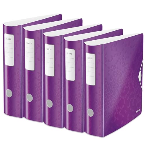 Leitz Qualitäts-Ordner 180° Active WOW, 5er Pack, A4, Breit, Abgerundeter Rücken, 8,2 cm breit, Gummibandverschluss, Leichtes Polyfoam, Plastik-Ordner, WOW Serie, Violett, 11060062 Leitz Qualitäts-Ordner 180° Active WOW, 5er Pack, A4, Breit, Abgerundeter Rücken, 8,2 cm breit, Gummibandverschluss, Leichtes Polyfoam, Plastik-Ordner, WOW Serie, Violett, 11060062 von Leitz