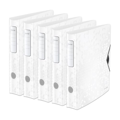 Leitz Qualitäts-Ordner 180° Active WOW, 5er Pack, A4, Schmal, Abgerundeter Rücken, 6,5 cm breit, Gummibandverschluss, Leichtes Polyfoam, Plastik-Ordner, WOW Serie, Weiß, 11070001 Leitz Qualitäts-Ordner 180° Active WOW, 5er Pack, A4, Schmal, Abgerundeter Rücken, 6,5 cm breit, Gummibandverschluss, Leichtes Polyfoam, Plastik-Ordner, WOW Serie, Weiß, 11070001 von Leitz