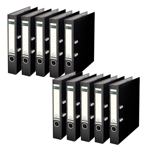 Leitz Qualitäts-Ordner 180° Plastik, 10er Pack, das Original, A4 Aktenordner 5 cm schmal, 90% Recycling-Karton, 30% Pre-Consumer Recycling-Kunststoff, Mit 180° Mechanik, 350 Blatt, Schwarz, 10151095 Leitz Qualitäts-Ordner 180° Plastik, 10er Pack, das Original, A4 Aktenordner 5 cm schmal, 90% Recycling-Karton, 30% Pre-Consumer Recycling-Kunststoff, Mit 180° Mechanik, 350 Blatt, Schwarz, 10151095 von Leitz