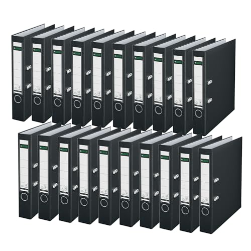 Leitz Qualitäts-Ordner 180° Plastik, 20er Pack, das Original, A4 Aktenordner 5 cm schmal, 90% Recycling-Karton, 30% Pre-Consumer Recycling-Kunststoff, Mit 180° Mechanik, 350 Blatt, Schwarz, 10155095 Leitz Qualitäts-Ordner 180° Plastik, 20er Pack, das Original, A4 Aktenordner 5 cm schmal, 90% Recycling-Karton, 30% Pre-Consumer Recycling-Kunststoff, Mit 180° Mechanik, 350 Blatt, Schwarz, 10155095 von Leitz