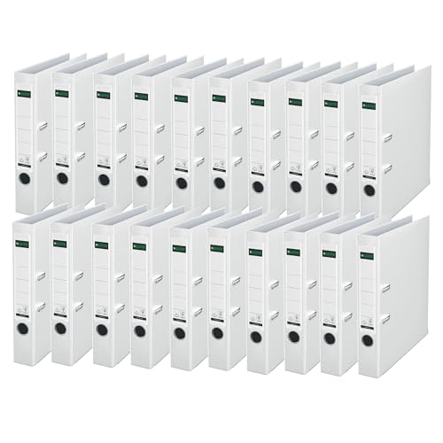Leitz Qualitäts-Ordner 180° Plastik, 20er Pack, das Original, DIN A4 Aktenordner 5,2 cm, schmal, Kunststoff-Ordner mit PP-laminiertem Einband, Mit 180° Mechanik, Weiß, 10155001 Leitz Qualitäts-Ordner 180° Plastik, 20er Pack, das Original, DIN A4 Aktenordner 5,2 cm, schmal, Kunststoff-Ordner mit PP-laminiertem Einband, Mit 180° Mechanik, Weiß, 10155001 von Leitz