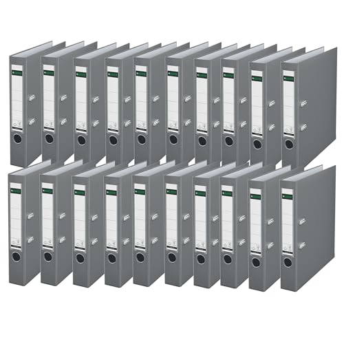 Leitz Qualitäts-Ordner 180° Plastik, 20er Pack, das Original,DIN A4 Aktenordner 5,2 cm, schmal, Kunststoff-Ordner mit PP-laminiertem Einband, Mit 180° Mechanik, Grau, 10155085 Leitz Qualitäts-Ordner 180° Plastik, 20er Pack, das Original,DIN A4 Aktenordner 5,2 cm, schmal, Kunststoff-Ordner mit PP-laminiertem Einband, Mit 180° Mechanik, Grau, 10155085 von Leitz