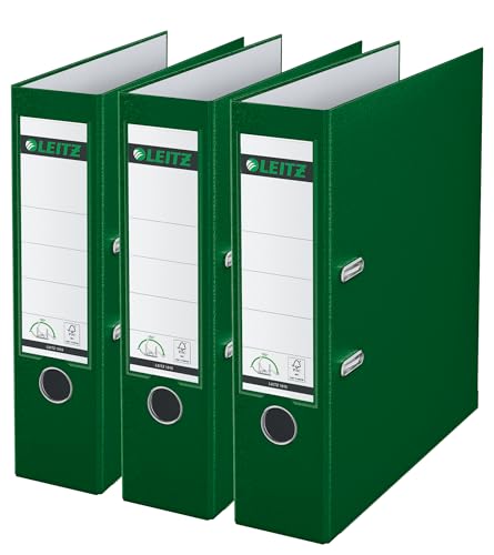 Leitz Qualitäts-Ordner 180° Plastik, 3er Pack, das Original, A4 Aktenordner 8 cm breit, 90% Recycling-Karton, 30% Pre-Consumer Recycling-Kunststoff, 180° Mechanik, 600 Blatt Kapazität, Grün, 310335055 Leitz Qualitäts-Ordner 180° Plastik, 3er Pack, das Original, A4 Aktenordner 8 cm breit, 90% Recycling-Karton, 30% Pre-Consumer Recycling-Kunststoff, 180° Mechanik, 600 Blatt Kapazität, Grün, 310335055 von Leitz